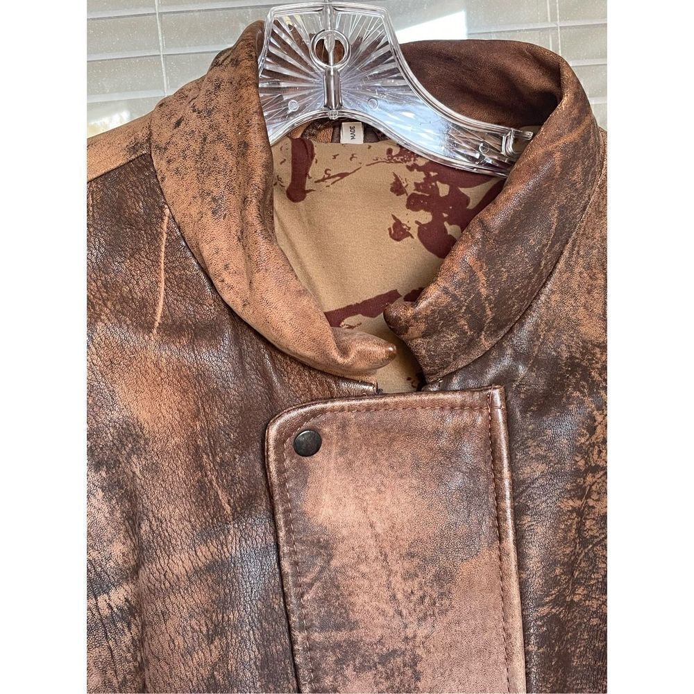 Rare Vintage Leather Jacket Old Hollywood Actors 1950’s German Titles Brown L - Picture 9 of 16